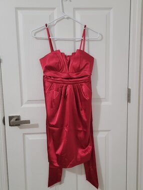 Byer California Women's Red Satin Dress